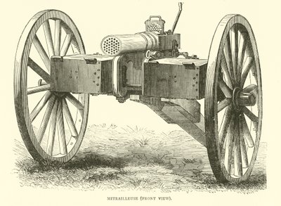 मशीन गन, सामने का दृश्य, अगस्त 1870 द्वारा अंग्रेजी स्कूल