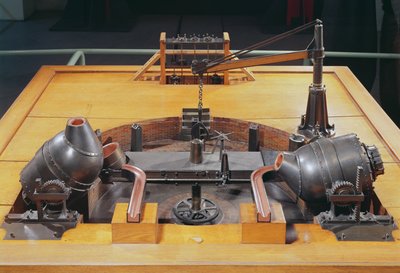 1855 में हेनरी बेसेमर (1813-98) द्वारा आविष्कार किए गए कनवर्टर का मॉडल द्वारा अंग्रेजी स्कूल