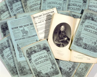 चार्ल्स डिकेंस (1812-70) द्वारा निकोलस निकोबेल के जीवन और एडवेंचर्स के मासिक मुद्दे, 1839 में प्रकाशित (देखें 136076) द्वारा अंग्रेजी स्कूल