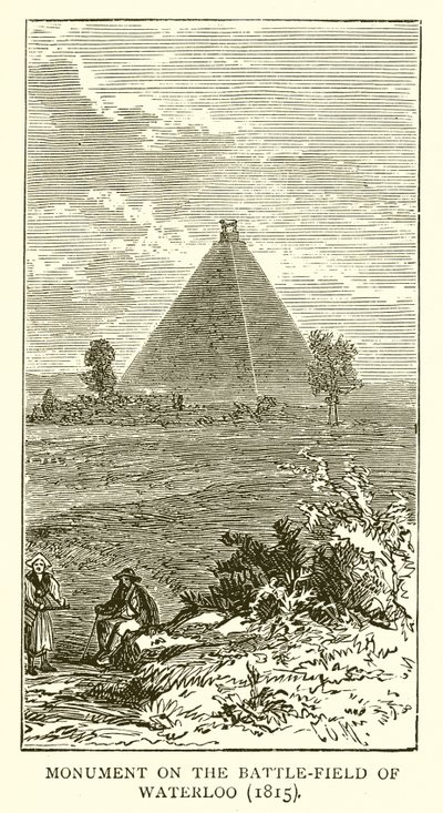 वाटरलू के युद्ध-क्षेत्र पर स्मारक (1815) द्वारा अंग्रेजी स्कूल