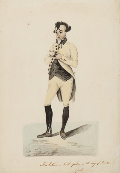Wags of Windsor में Caleb Quotem के रूप में श्री मैथ्यूज, c.1820 द्वारा अंग्रेजी स्कूल