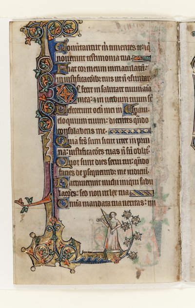 Ms 1-2005, f.175v, Macclesfield Psalter से, Sarum, East Anglia का उपयोग, c.1330 (वेल्लम पर कलम और स्याही और तड़का) द्वारा अंग्रेजी स्कूल