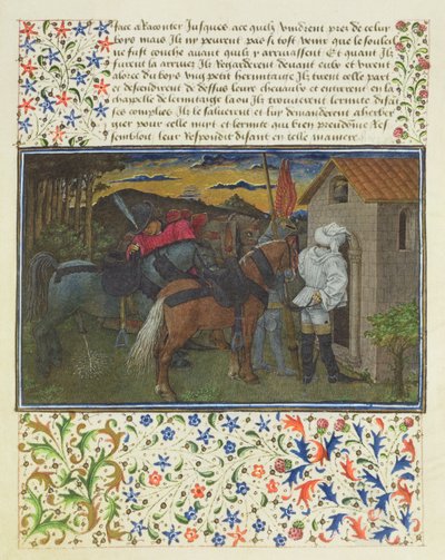 सुश्री 2597 हार्ट, इच्छा और उदारता, हर्मिट्स सेल के सामने, देर शाम, रेने dAnjou द्वारा Livre du Coeur dAmours Espris का नया संस्करण द्वारा अंग्रेजी स्कूल
