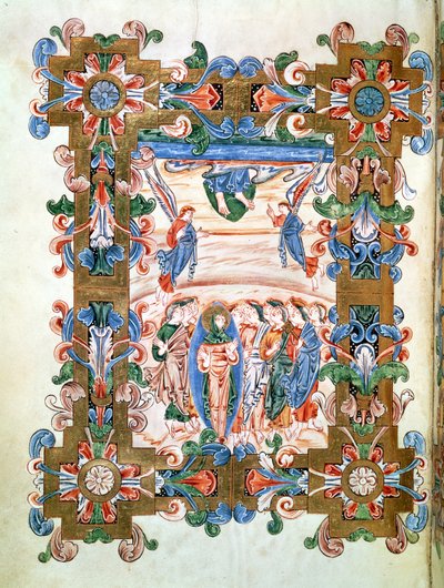 सुश्री 274 (Y-6) fol.81v क्राइस्ट का स्वर्गारोहण, रॉबर्ट ऑफ मिस ऑफ जुमियज, c.1016 से द्वारा अंग्रेजी स्कूल