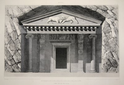 मायरा - टॉम्ब कट इन द रॉक, द प्रिंसिपल रुइन्स ऑफ एशिया माइनर, पब से। 1863 (लिथो) द्वारा अंग्रेजी स्कूल
