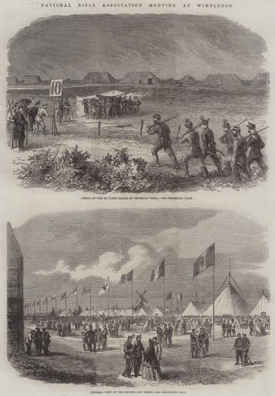 विंबलडन में राष्ट्रीय राइफल संघ की बैठक (उत्कीर्णन) द्वारा अंग्रेजी स्कूल