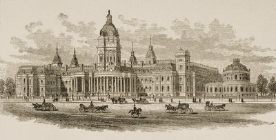 न्यू सिटी हॉल, सैन फ्रांसिस्को, Tra अमेरिकन पिक्चर्स ’से, द धार्मिक ट्रैक्ट सोसायटी, 1876 द्वारा प्रकाशित द्वारा अंग्रेजी स्कूल