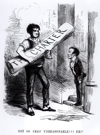 पंच नॉट मैगज़ीन, 1848 (उत्कीर्णन) (bw फोटो) से कार्टून द्वारा अंग्रेजी स्कूल
