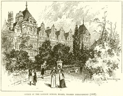 लंदन स्कूल बोर्ड के कार्यालय, टेम्स तटबंध (1892) द्वारा अंग्रेजी स्कूल