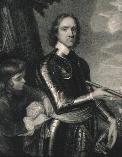 ओलिवर क्रॉमवेल (1599-1658) 'द गैलरी ऑफ़ पोर्ट्रेट्स' से, 1833 में प्रकाशित (उत्कीर्णन) द्वारा अंग्रेजी स्कूल