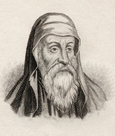 1825 में प्रकाशित &39;क्रैब्स हिस्टोरिकल डिक्शनरी&39; से ओरिजन या ओरिजन एडमांटियस द्वारा अंग्रेजी स्कूल