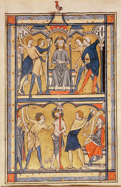 एक स्तोत्र से पृष्ठ, c.1270 (वेल्लम पर तापमान) द्वारा अंग्रेजी स्कूल