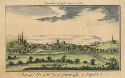 लिचफील्ड शहर का परिप्रेक्ष्य दृश्य, c.1795-98 द्वारा अंग्रेजी स्कूल