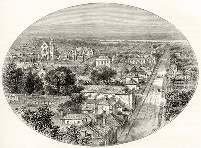 पर्थ, वेस्टर्न ऑस्ट्रेलिया, c.1880, हॉवर्ड विलोबी द्वारा &39;ऑस्ट्रेलियन पिक्चर्स&39; से, धार्मिक ट्रैक्ट सोसायटी, लंदन, 1886 द्वारा प्रकाशित द्वारा अंग्रेजी स्कूल