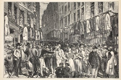 पेटीकोट लेन (मिडलसेक्स स्ट्रीट), 1870 द्वारा अंग्रेजी स्कूल