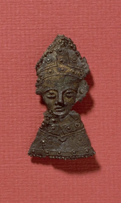 थॉमस बैकेट का तीर्थयात्रा बिल्ला (1112-70) (टिन-लीड मिश्र धातु) द्वारा अंग्रेजी स्कूल