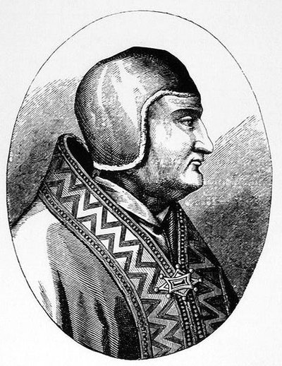 पोप क्लेमेंट IV (c.1195-1268) मध्य युग में विज्ञान और साहित्य से दृष्टांत और पॉल लैक्रोइक्स द्वारा लिखित और उत्कीर्ण, 1878 द्वारा अंग्रेजी स्कूल