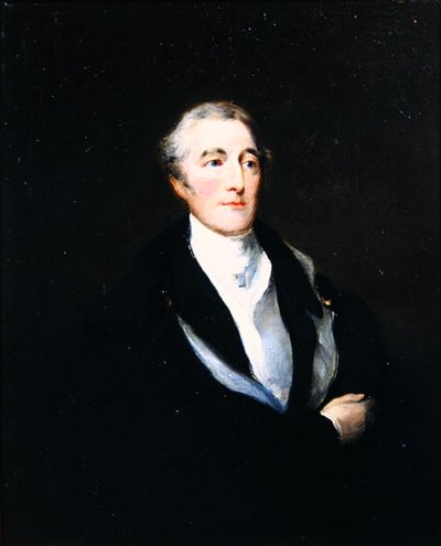आर्थर वेलेस्ली का पोर्ट्रेट (1769-1852) ड्यूक ऑफ वेलिंगटन (कैनवास पर तेल) द्वारा अंग्रेजी स्कूल