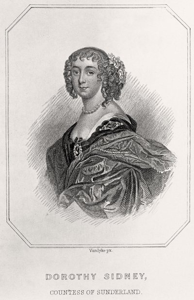 डोरोथी सिडनी का पोर्ट्रेट, सुंदरलैंड की काउंटेस, 1835 द्वारा अंग्रेजी स्कूल