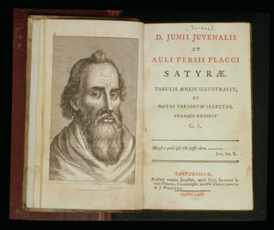 जुवेनल का चित्रण The द सैटायर्स ऑफ जुवेनल और औलियस फ्लैकस ’से, 1763 (उत्कीर्ण) द्वारा अंग्रेजी स्कूल