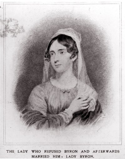 लेडी बायरन का पोर्ट्रेट (1792-1863) द्वारा अंग्रेजी स्कूल