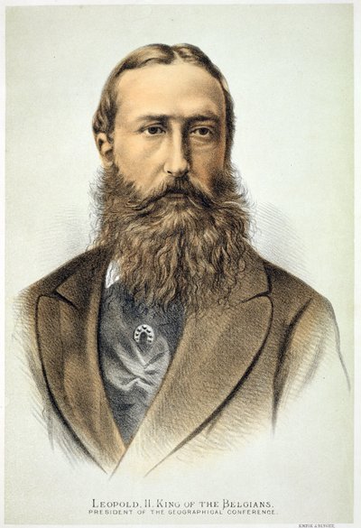 लियोपोल्ड II का पोर्ट्रेट (1835-1909), बेल्जियम का राजा (1865-1909) द्वारा अंग्रेजी स्कूल