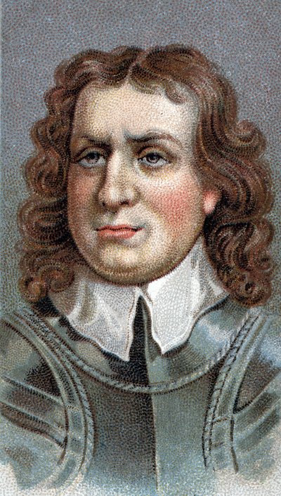 ओलिवर क्रॉमवेल का पोर्ट्रेट (1599-1658)। अंग्रेजी सैन्य और राजनेता - ओलिवियर (ओलिवर) क्रॉमवेल (1599-1658) - श्रृंखला "" लीडर्स ऑफ मेन "" से - क्रोमोलिथोग्राफी - इंग्लिश स्कूल, 20 वीं शताब्दी - द्वारा अंग्रेजी स्कूल
