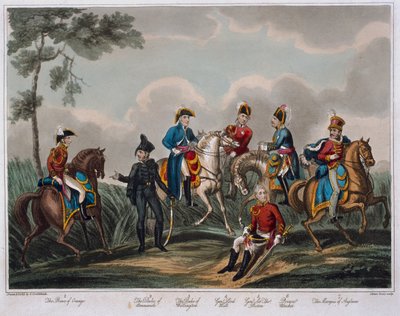 एम। कॉलबर्न, 1817 (रंगीन जलीय) द्वारा प्रकाशित वाटरलू की लड़ाई के एक ऐतिहासिक खाते से सामान्य अधिकारियों के चित्र द्वारा अंग्रेजी स्कूल