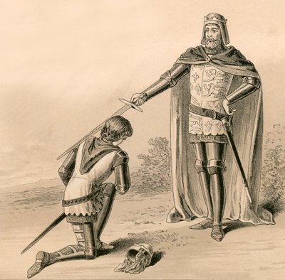 प्रिंस एडवर्ड, द ब्लैक प्रिंस, अपने पिता, किंग एडवर्ड III द्वारा शूरवीर थे द्वारा अंग्रेजी स्कूल