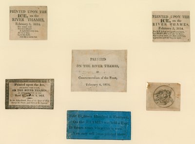 1814 के ठंढ मेले के मुद्रित स्मृति चिन्ह द्वारा अंग्रेजी स्कूल