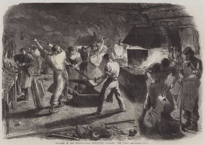 अंतर्राष्ट्रीय प्रदर्शनी भवन की प्रगति, फोर्ज (उत्कीर्णन) द्वारा अंग्रेजी स्कूल