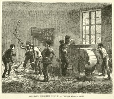 सितंबर 1870 में एक फ्रांसीसी स्कूल के कमरे में मकई की थ्रेशिंग मकई द्वारा अंग्रेजी स्कूल