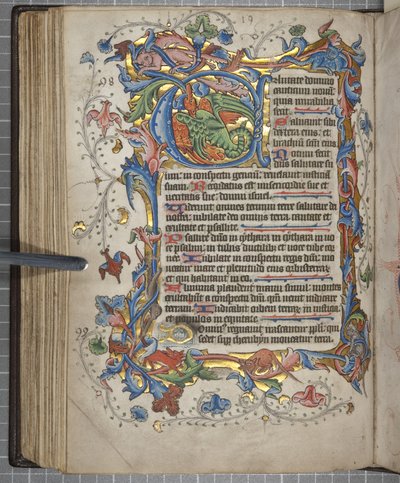 सारम उपयोग कैलेंडर के साथ साल्टर, फोल 72 वर्सो, c.1425-75 (वेल्लम पर स्याही, पेंट और सोना) द्वारा अंग्रेजी स्कूल