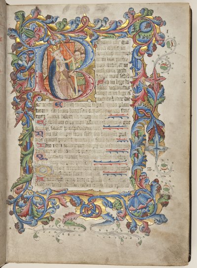 सारम उपयोग कैलेंडर के साथ साल्टर, c.1425-75 (वेल्लम पर स्याही, पेंट और सोना) द्वारा अंग्रेजी स्कूल