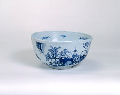पंच कटोरा, संभवतः ब्रिसलिंगटन में बनाया गया, c.1675-1700 (टिन-चमकता हुआ मिट्टी के बरतन) द्वारा अंग्रेजी स्कूल