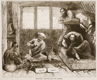 भारत में रेलवे यात्रा, इंग्लैंड के कैसल्स इलस्ट्रेटेड हिस्ट्री से चित्रण द्वारा अंग्रेजी स्कूल