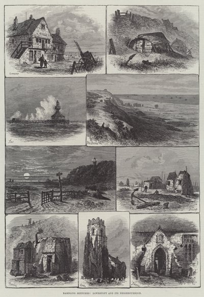 रैम्बलिंग स्केच, लोएस्टॉफ्ट और उसके पड़ोस (उत्कीर्णन) द्वारा अंग्रेजी स्कूल