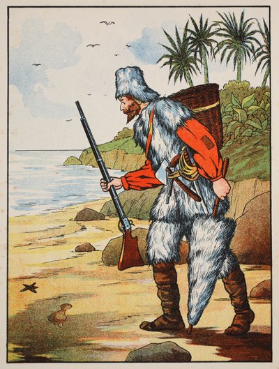 रॉबिन्सन Crusoe, रॉबिन्सन Crusoe की कहानी से चित्रण: Defoes भाषा, पब के बाद बच्चों के लिए एक अनुकूलन। ग्रिफ़िथ फ़रान ब्राउन एंड कंपनी लिमिटेड, लंदन द्वारा द्वारा अंग्रेजी स्कूल