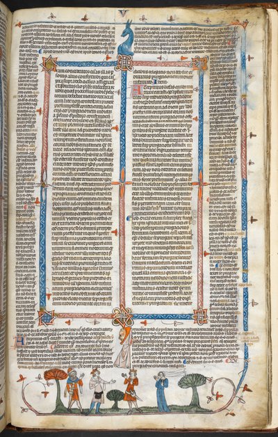 रॉयल एमएस 10 IV f.294r मध्यकालीन आकृतियाँ और सीमांत सजावट, #39;स्मिथफील्ड डिक्रेटल्स#39; (वेल्लम) से चित्रण द्वारा अंग्रेजी स्कूल