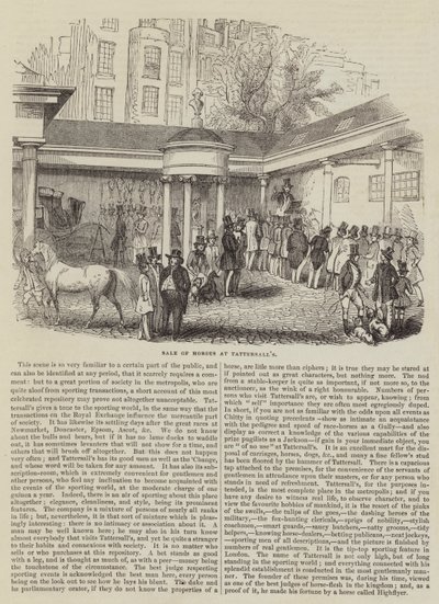 Tattersall's पर घोड़ों की बिक्री (उत्कीर्णन) द्वारा अंग्रेजी स्कूल
