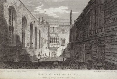 सवॉय चैपल और पैलेस, लंदन, 1807 द्वारा अंग्रेजी स्कूल
