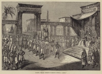 वर्डी के प्रसिद्ध ओपेरा "आइडा" (उत्कीर्णन) से दृश्य द्वारा अंग्रेजी स्कूल