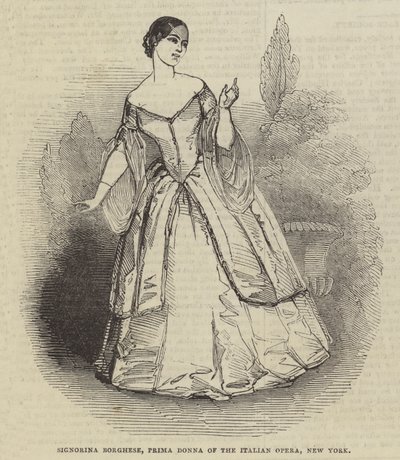 Signorina Borghese, First Opera of the Italian Opera, New York द्वारा अंग्रेजी स्कूल