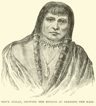 Sioux Indian, बालों को सँवारने की विधि दिखा रहा है द्वारा अंग्रेजी स्कूल