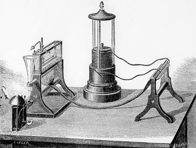 Soemmerings perfected Telegraph, 1883 द्वारा अंग्रेजी स्कूल