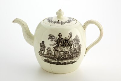 स्टैफ़ोर्डशायर वेजवुड चायदानी, c.1775-85 (क्रीमवेयर) द्वारा अंग्रेजी स्कूल