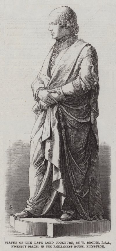 डब्ल्यू ब्रॉडी, आरएसए द्वारा स्वर्गीय लॉर्ड कॉकबर्न की प्रतिमा, हाल ही में संसद भवन, एडिनबर्ग (उत्कीर्णन) में रखी गई है द्वारा अंग्रेजी स्कूल