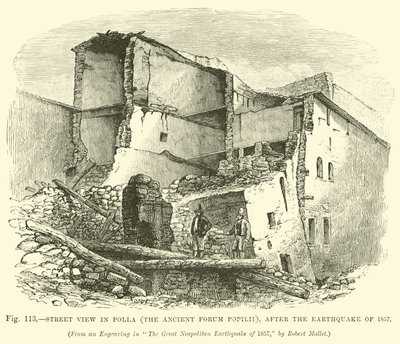 1857 के भूकंप के बाद पोला (प्राचीन मंच पोपिली) में सड़क का दृश्य द्वारा अंग्रेजी स्कूल