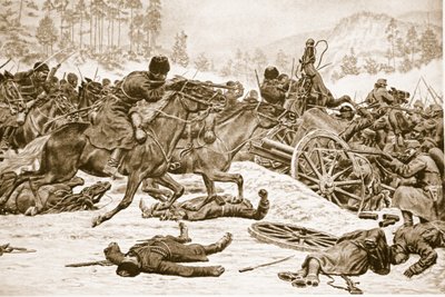 कार्पेथियन, 1914-19 में ड्यूक के दक्षिण में रूसियों द्वारा की गई ऊंचाइयों पर लड़ते हुए हठी द्वारा अंग्रेजी स्कूल