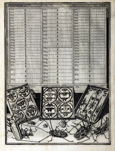 तालिका 1 से सूची टेबल लेविन सेंट विन्सेंट द्वारा (1658-1727) 1719 द्वारा अंग्रेजी स्कूल